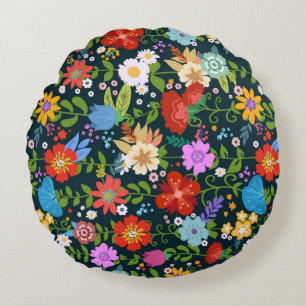 Ditsy Flowers Seamless Pattern-20210 Round Cushion