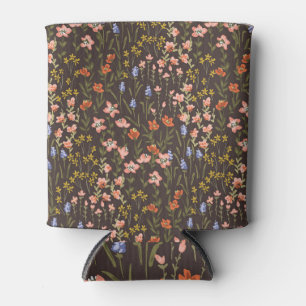 Ditsy Flowers: Vintage Mille-Fleur Pattern Can Cooler