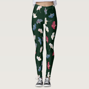 Ditsy Ginkgo: Dark Autumn Seamless. Leggings
