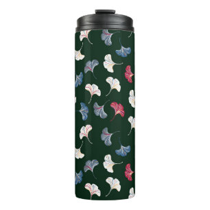 Ditsy Ginkgo: Dark Autumn Seamless. Thermal Tumbler