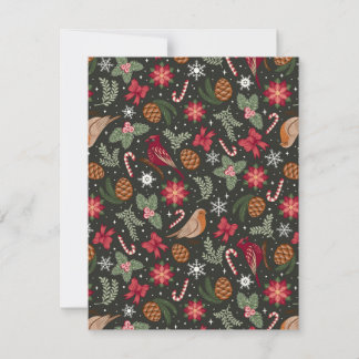 Ditsy Natural Christmas Holiday Card