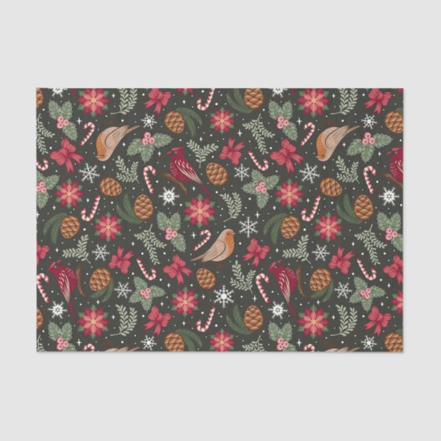 Ditsy Natural Christmas Tissue Paper (Front)