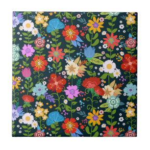 Ditsy seamless Flowers Pattern-13554 Ceramic Tile