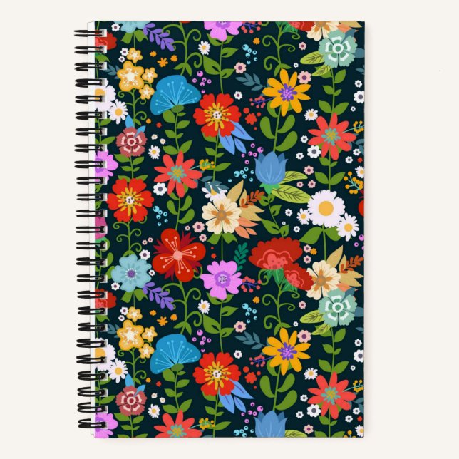 Ditsy seamless Flowers Pattern-13554 Notebook (Front)