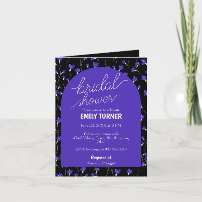 ditsy tiny flower bridal shower invitation (Front)