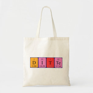 Ditte periodic table name tote bag