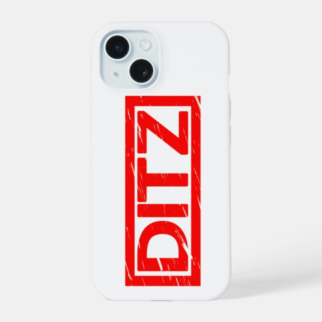 Ditz Stamp iPhone 15 Case (Back)