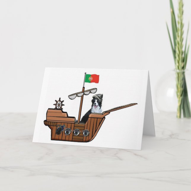 Ditzy Dogs~Original Notecard~Border Collie Card (Front)