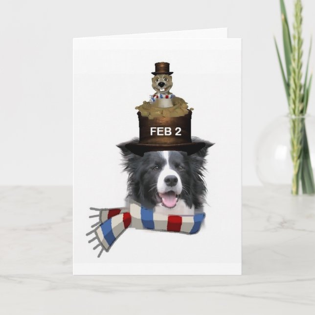 Ditzy Dogs~Original Notecard~Border Collie Card (Front)