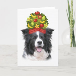 Ditzy Dogs~Original Notecard~Border Collie Holiday Card