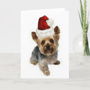 Ditzy Dogs~Original Notecard~Yorkie~Christmas Holiday Card