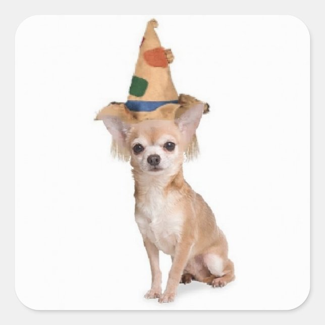 Ditzy Dogs~Original Sticker~Chihuahua~Halloween Square Sticker (Front)