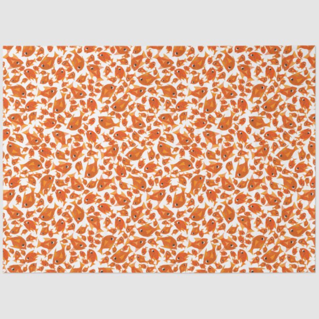 Ditzy Orange Fishes Pattern Custom Tissue Paper (Front)