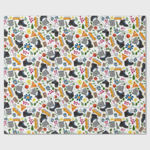 Ditzy Whimsical Hiking Pattern Wrapping Paper