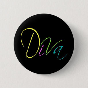 "Diva" 6 Cm Round Badge