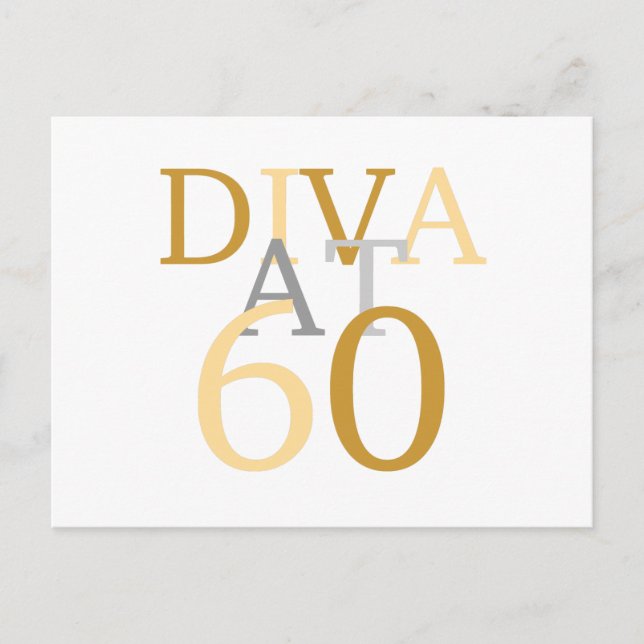 Diva At 60 Postcard (Front)