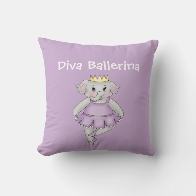 Diva Ballerina Purple Cushion (Front)