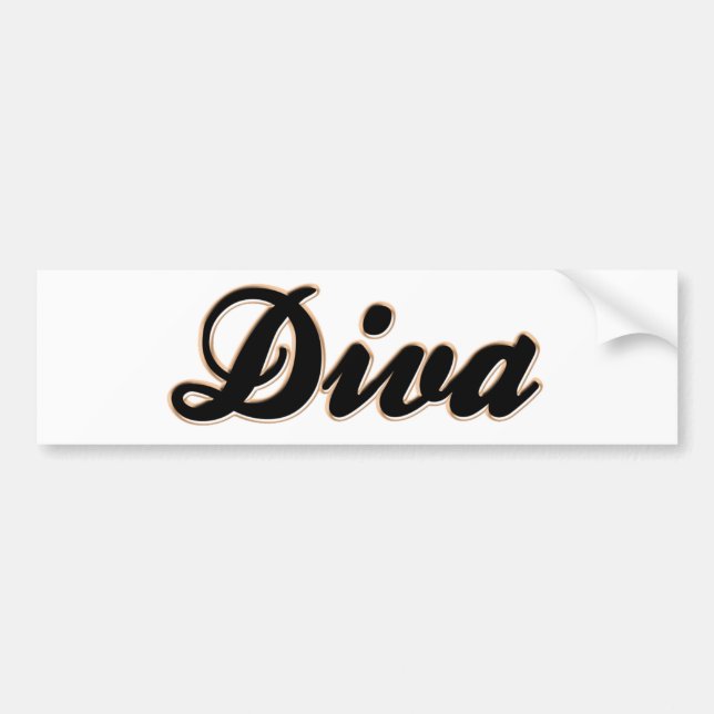 Diva Baseball Style Bumper Sticker (Front)