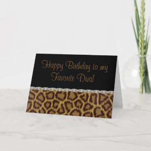 Diva Birthday Leopard Birthday Card