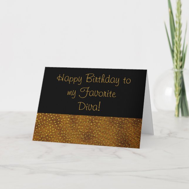 Diva Birthday Leopard Birthday Card (Front)