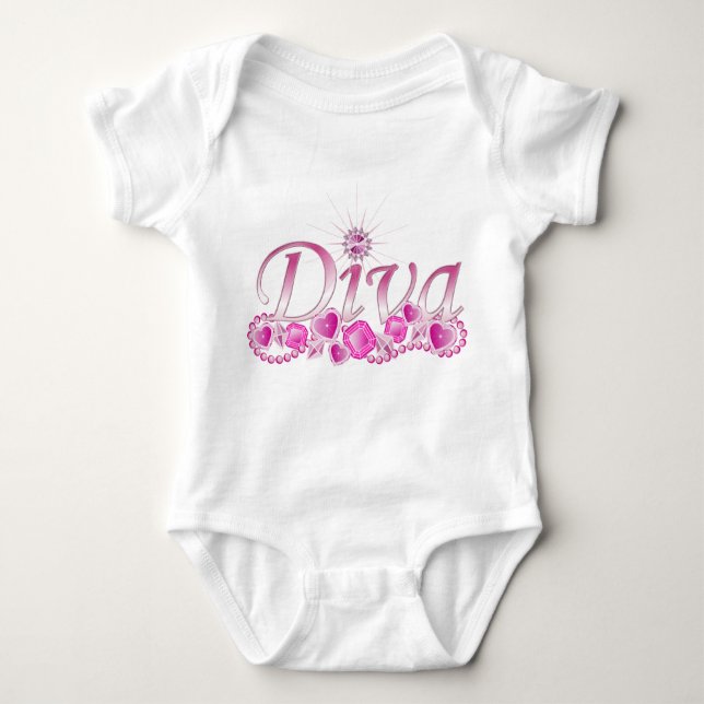 Diva Bling Baby Bodysuit (Front)