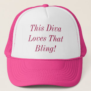 Diva Bling Fabulous Sparkly Shiny Jewellery Quote Trucker Hat