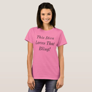 Diva Bling Sparkly Shiny Fabulous Jewellery Quote T-Shirt