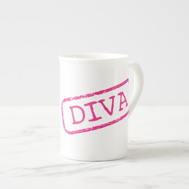 "DIVA" BONE CHINA MUG (Front Right)