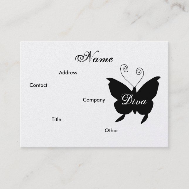 Diva Butterfly I Profile Card - Cusomizable (Front)