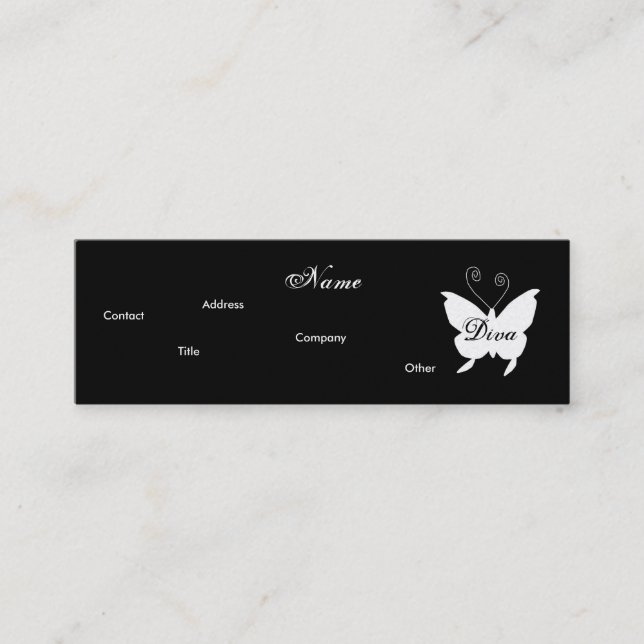 Diva Butterfly I Profile Card - Cusomizable (Front)