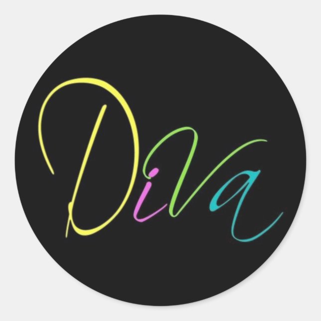 "Diva" Classic Round Sticker (Front)