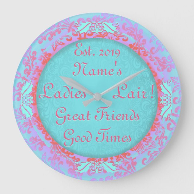 Diva Den, Ladies Lair! Gift for Mum or Wife! Large Clock (Front)