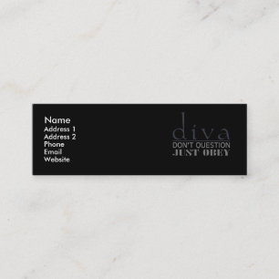 Diva: Don't Question Mini Business Card