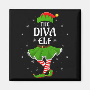 Diva Elf Christmas Family Girls Women Elf Squad Xm Magnet