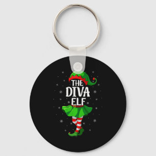 Diva Elf Christmas Girls Women Elf Squad Xmas Fami Key Ring