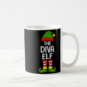 Diva Elf Matching Family Elf Squad Christmas Girls Coffee Mug