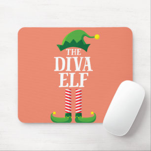 Diva Elf Matching Family Group Christmas Party Mouse Pad
