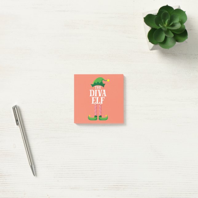 Diva Elf Matching Family Group Christmas Party Post-it Notes (Office)