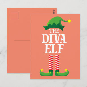 Diva Elf Matching Family Group Christmas Party Postcard