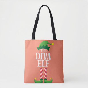 Diva Elf Matching Family Group Christmas Party Tote Bag
