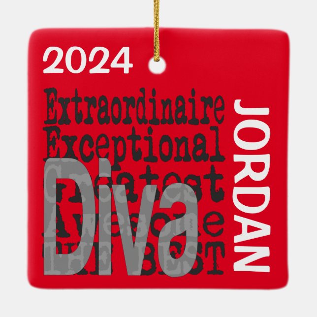 Diva Extraordinaire CUSTOM Ceramic Ornament (Back)