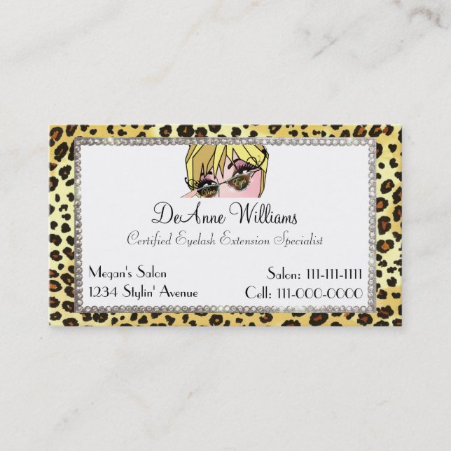 Diva Eyes Eye Lash Business Card (Front)