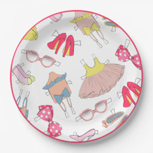 Diva Fashion Stilettos Watercolor Party Paper Plate