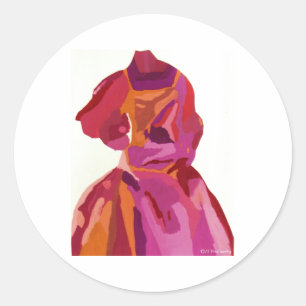 Diva Fashionista Autumn Reds Classic Round Sticker