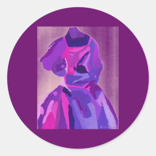 Diva Fashionista In Blue Classic Round Sticker