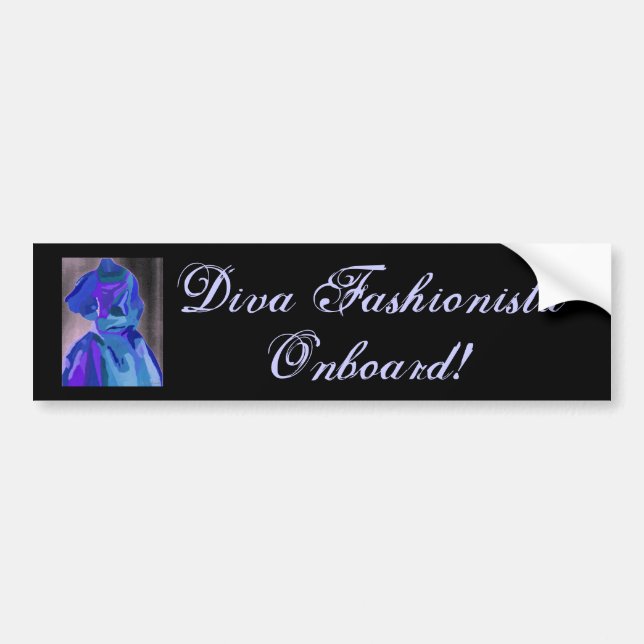 Diva Fashionista In Blue I Bumper Sticker (Front)