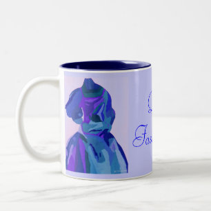 Diva Fashionista In Blue I Two-Tone Coffee Mug