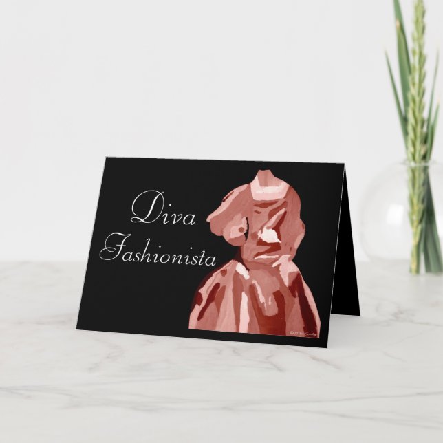 Diva Fashionista In Neutral Invitation (Front)