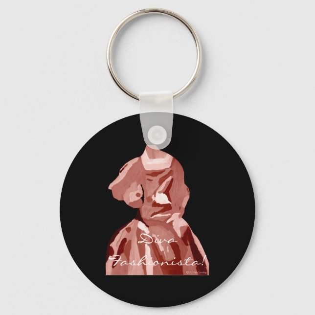 Diva Fashionista In Neutral Key Ring (Front)