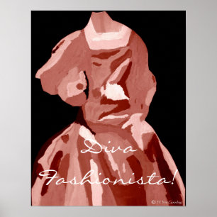 Diva Fashionista In Neutral Poster